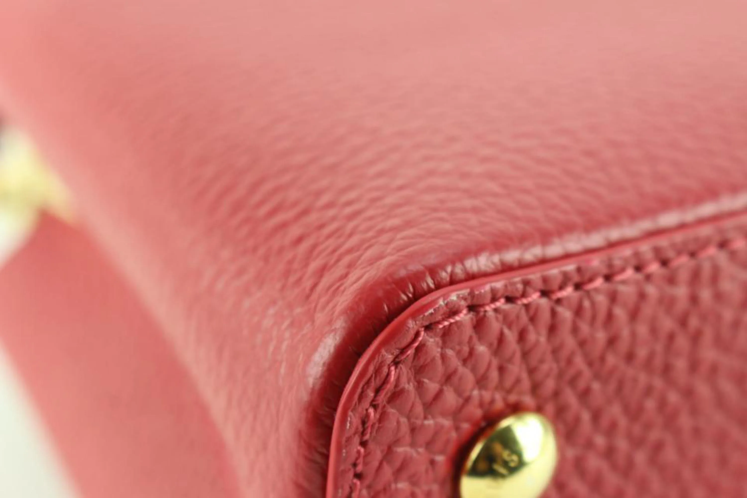 Louis Vuitton Scarlet Red Taurillon Leather Capucines Mini 70lz825s