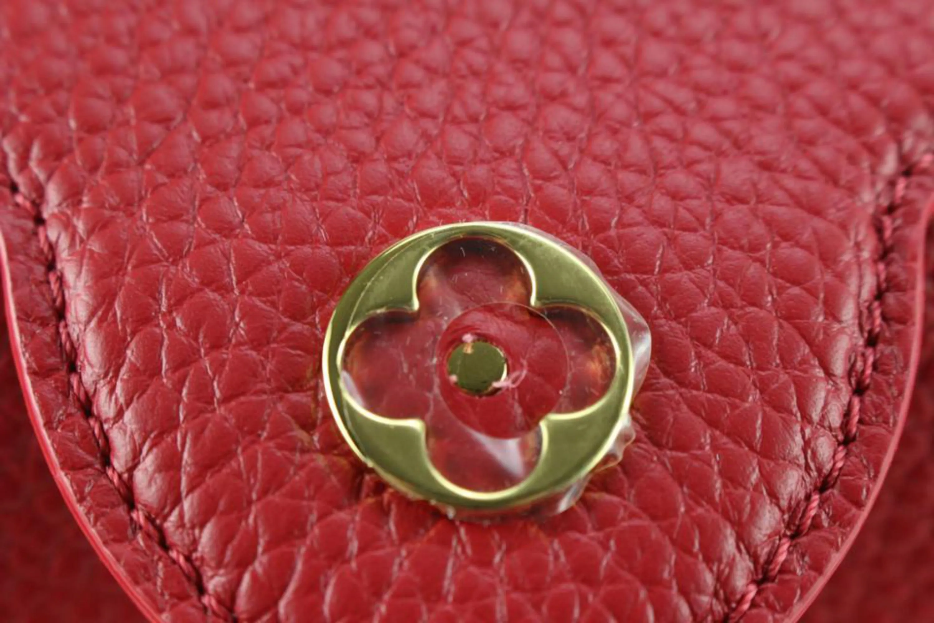 Louis Vuitton Scarlet Red Taurillon Leather Capucines Mini 70lz825s