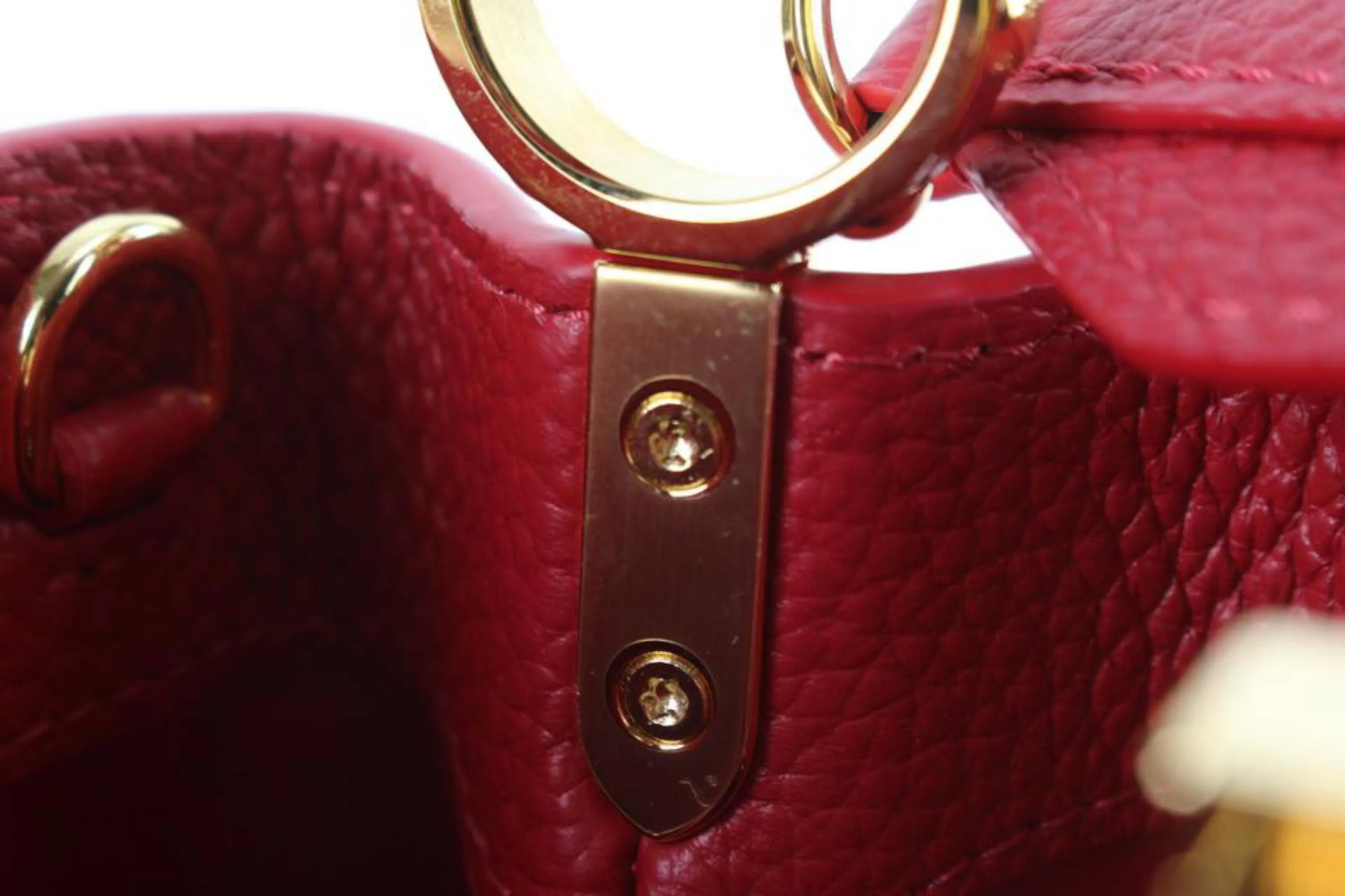 Louis Vuitton Scarlet Red Taurillon Leather Capucines Mini 70lz825s