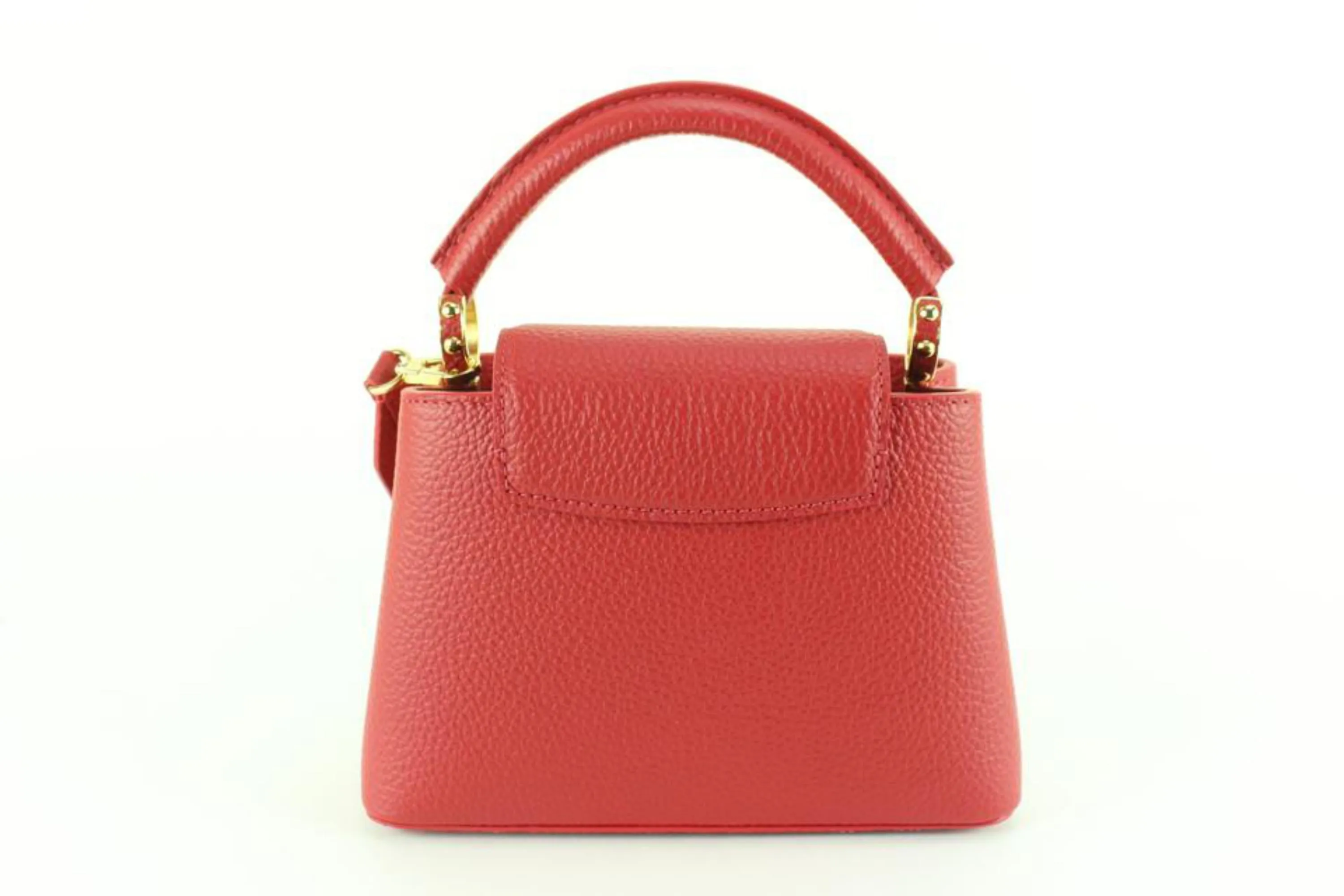 Louis Vuitton Scarlet Red Taurillon Leather Capucines Mini 70lz825s