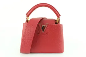 Louis Vuitton Scarlet Red Taurillon Leather Capucines Mini 70lz825s