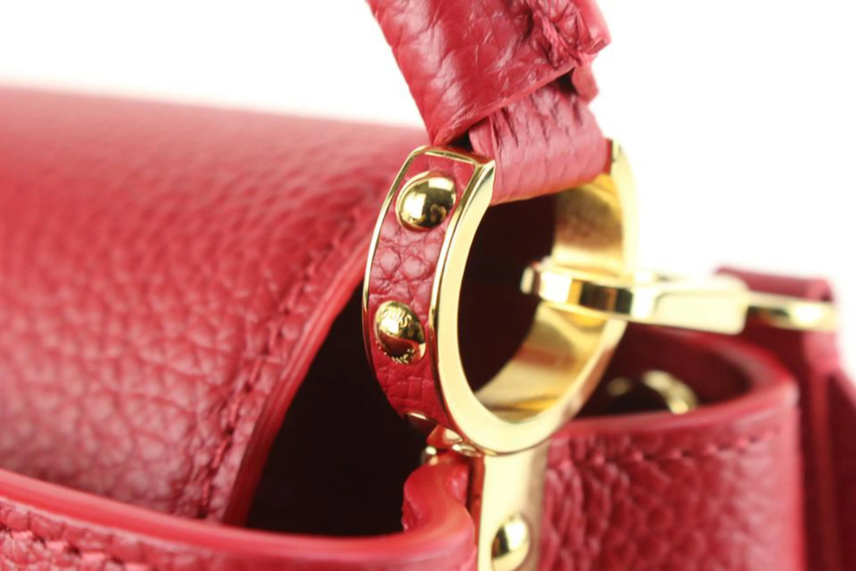 Louis Vuitton Scarlet Red Taurillon Leather Capucines Mini 70lz825s