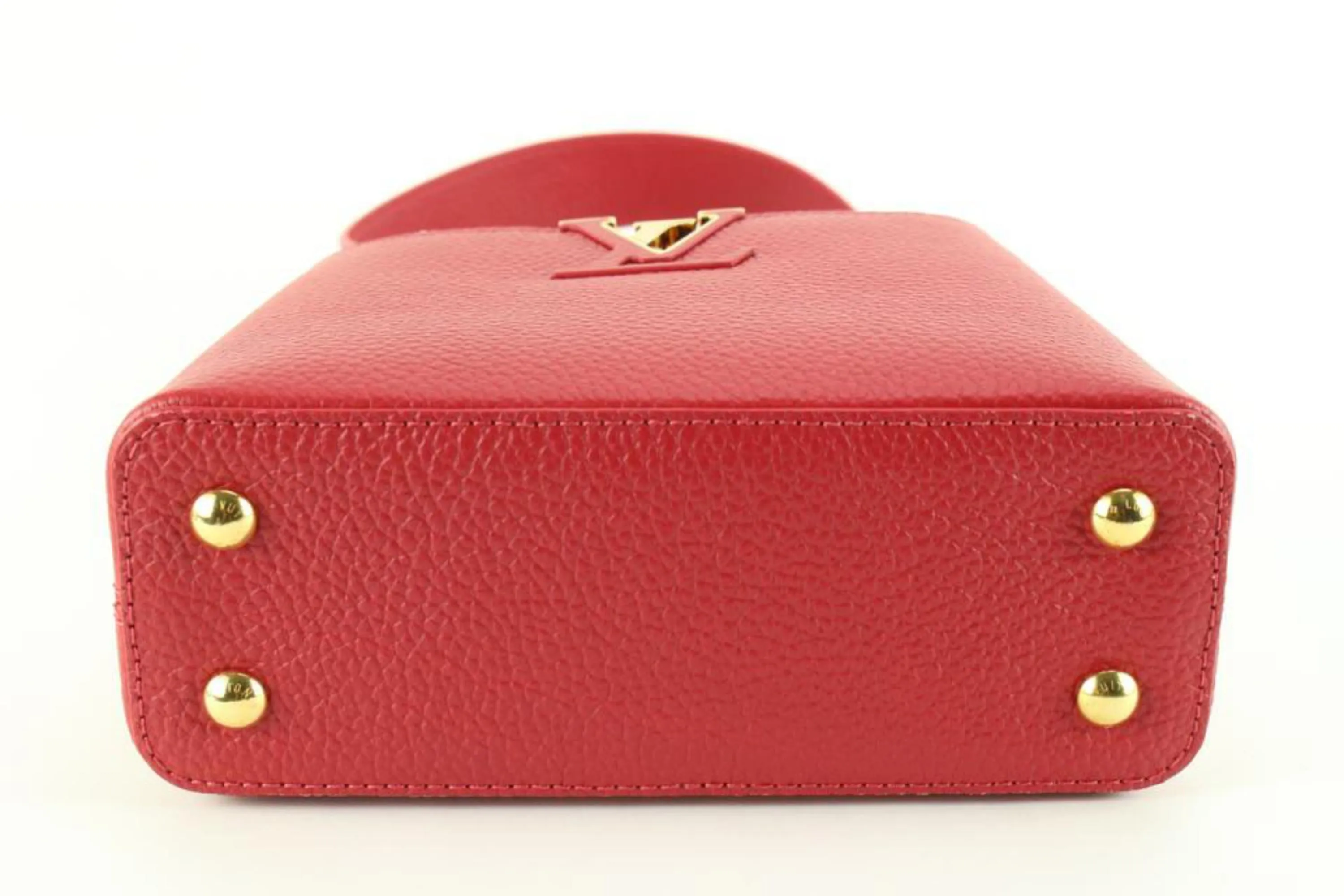 Louis Vuitton Scarlet Red Taurillon Leather Capucines Mini 70lz825s