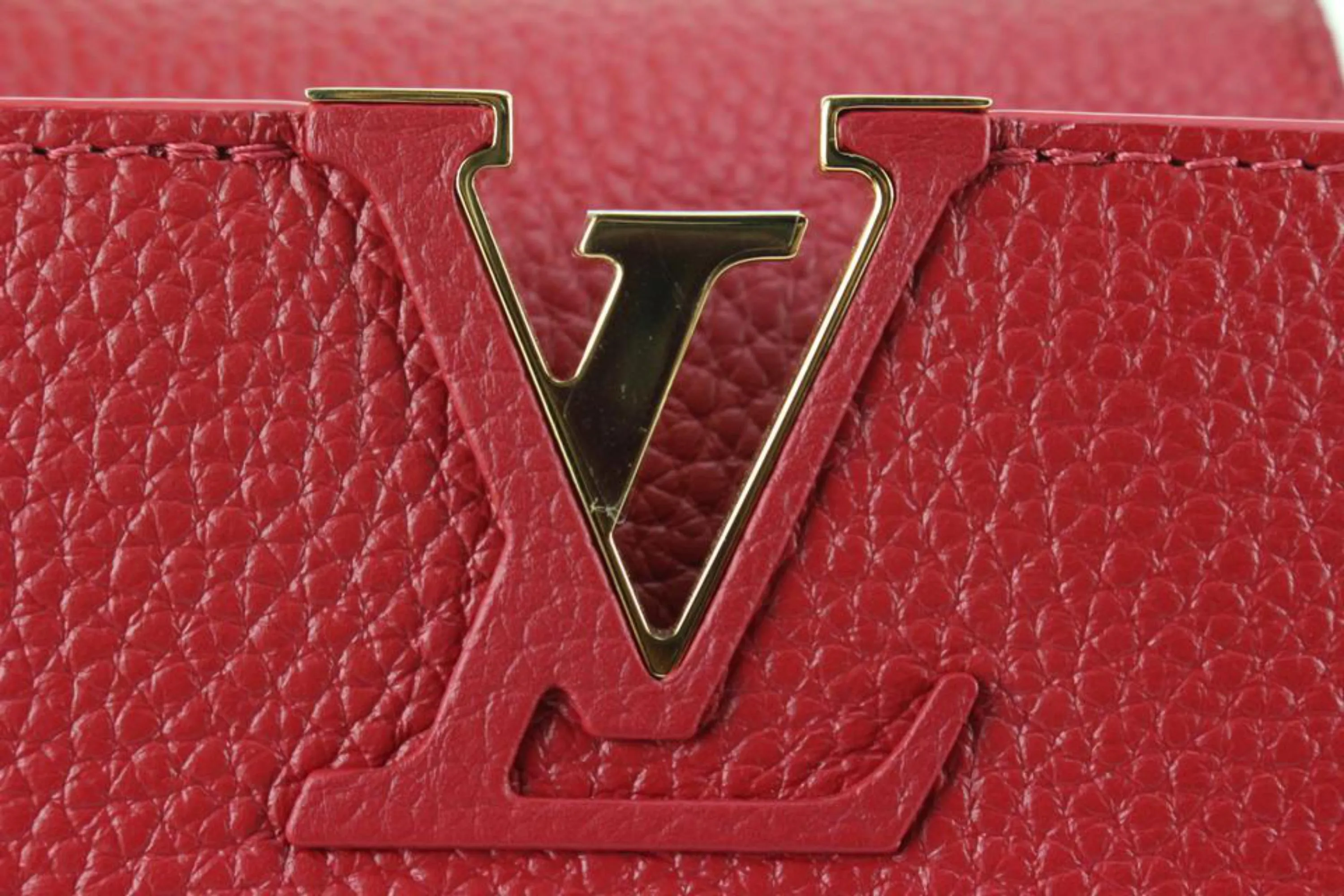 Louis Vuitton Scarlet Red Taurillon Leather Capucines Mini 70lz825s
