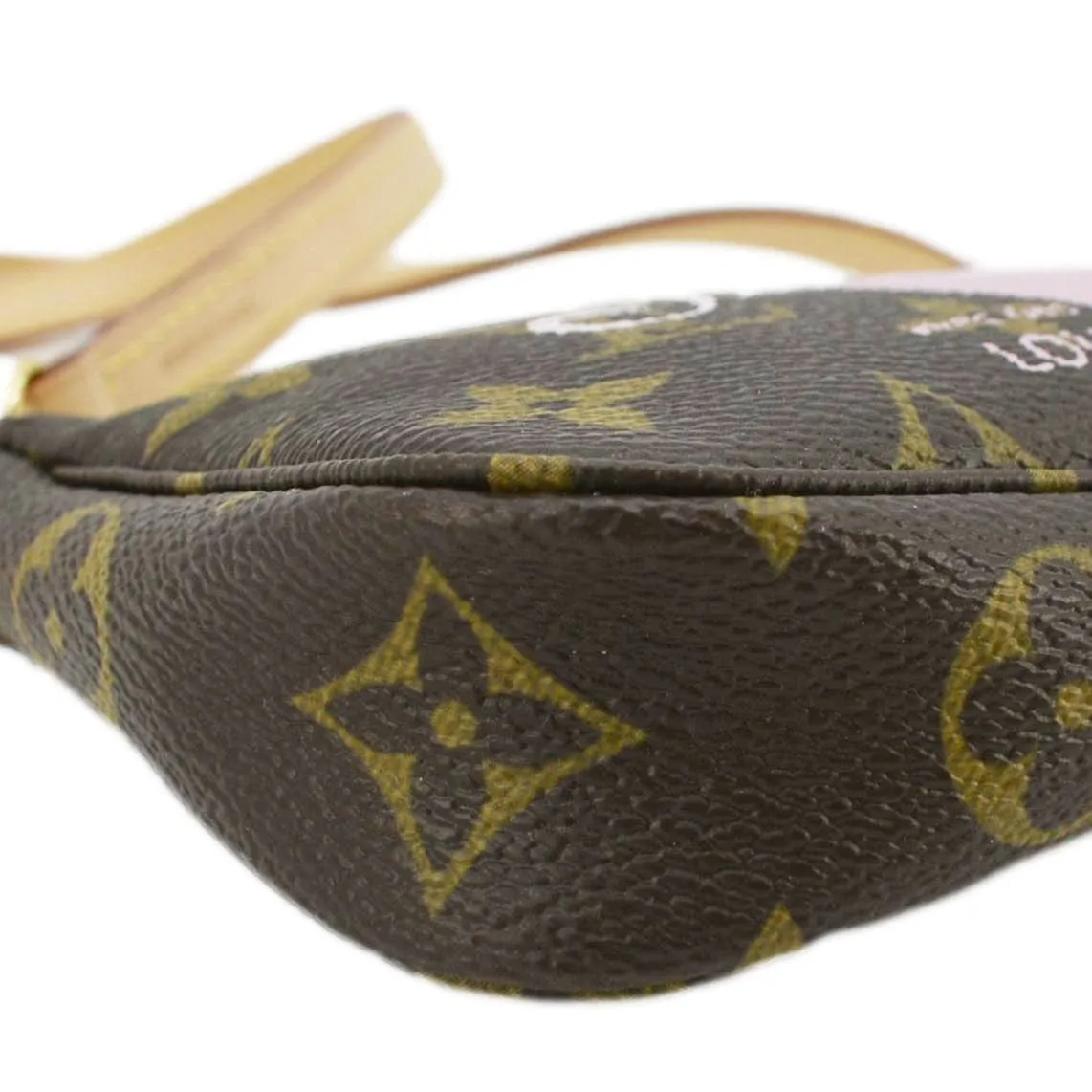 LOUIS VUITTON V Pochette Accessories Mini  Monogram Canvas Pouch Brown