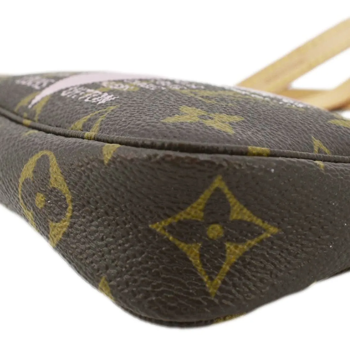 LOUIS VUITTON V Pochette Accessories Mini  Monogram Canvas Pouch Brown