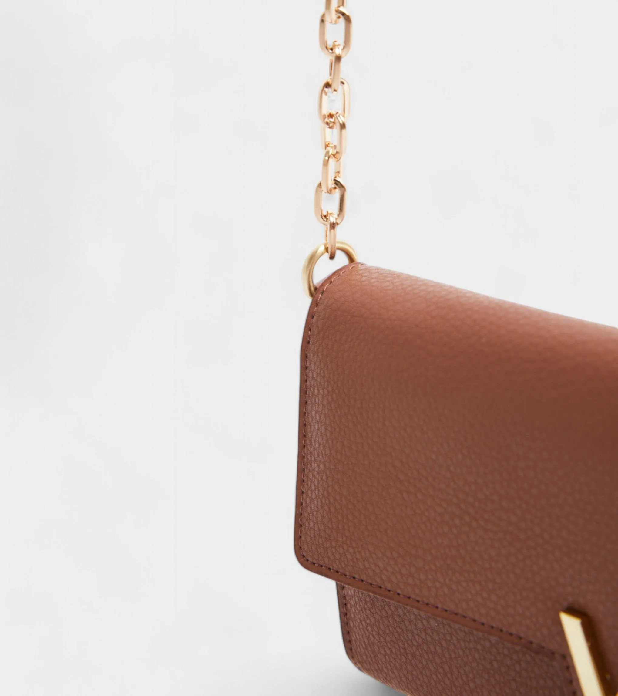 Luella Vegan Bio-Based Bamboo Leather Chain Purse | Brown