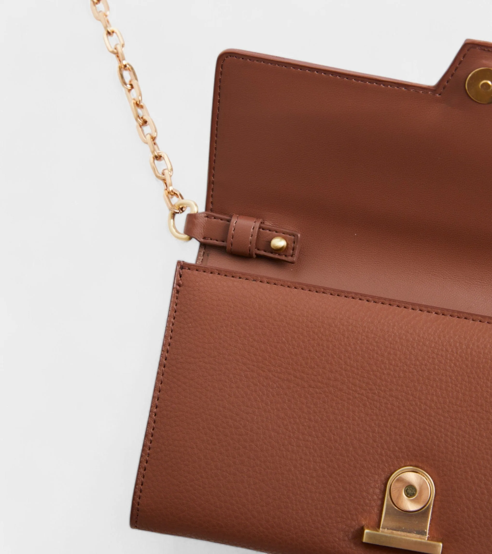 Luella Vegan Bio-Based Bamboo Leather Chain Purse | Brown