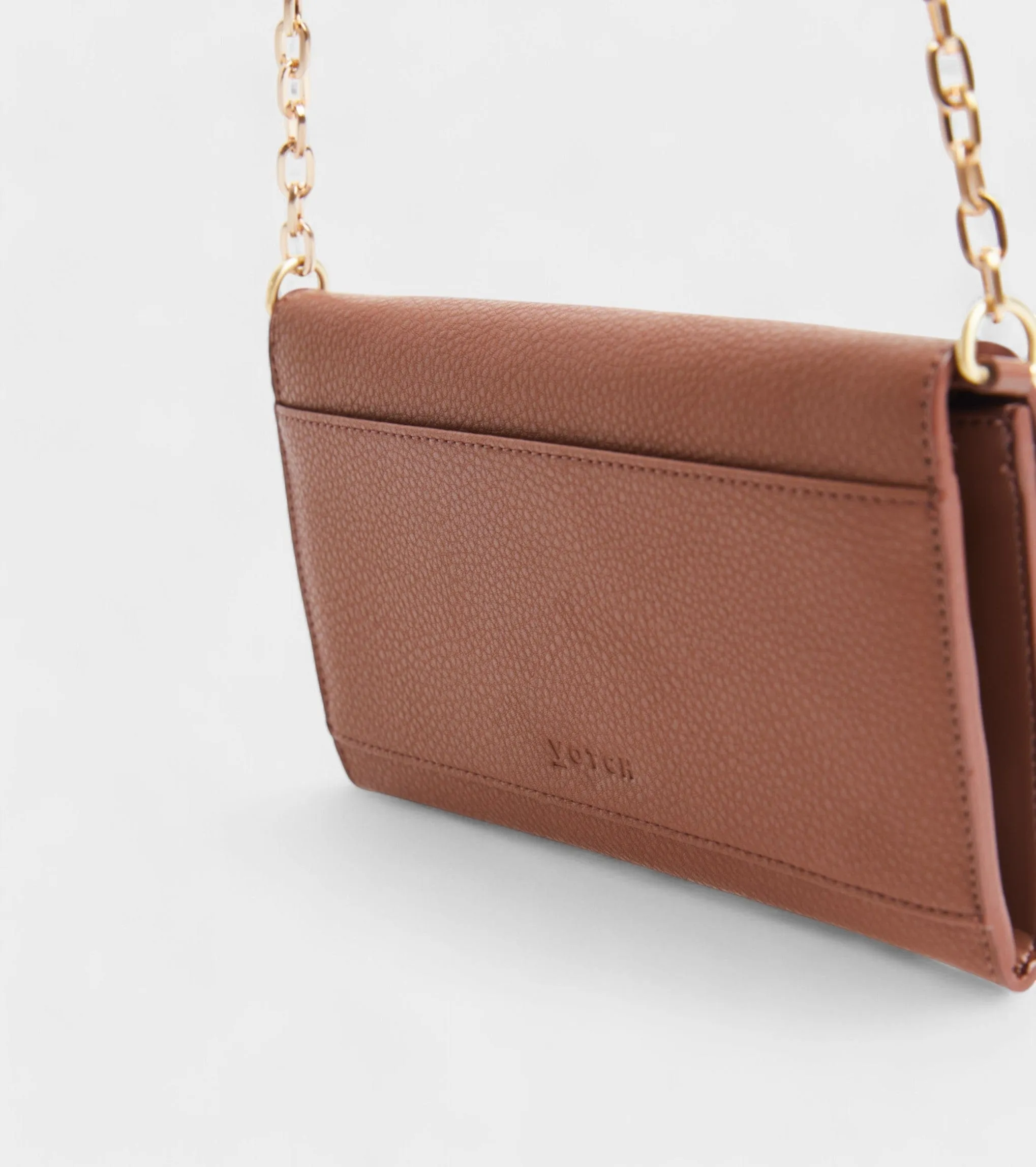 Luella Vegan Bio-Based Bamboo Leather Chain Purse | Brown