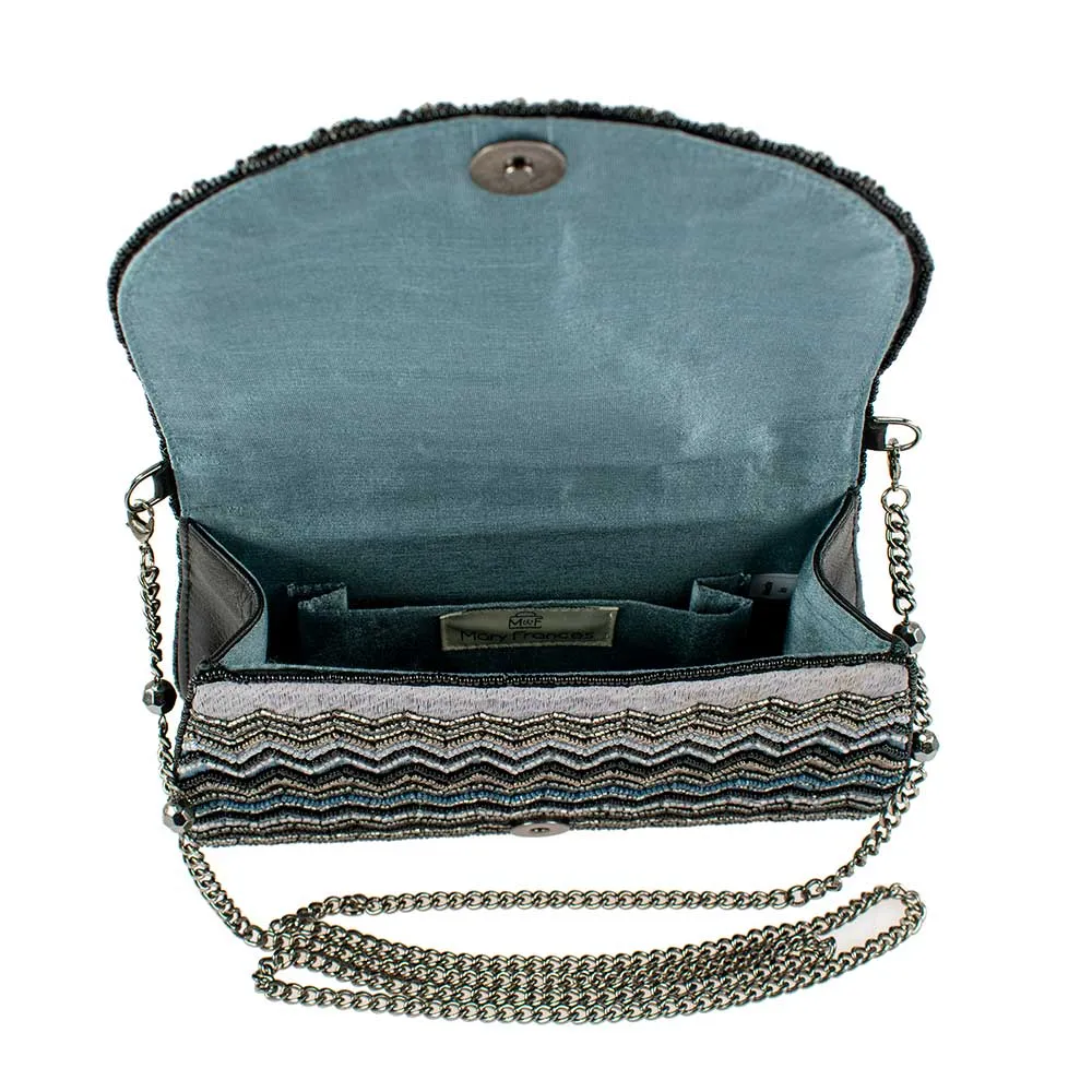 Mary Frances Blue Zone Multi Blue Zone Crossbody Handbag New