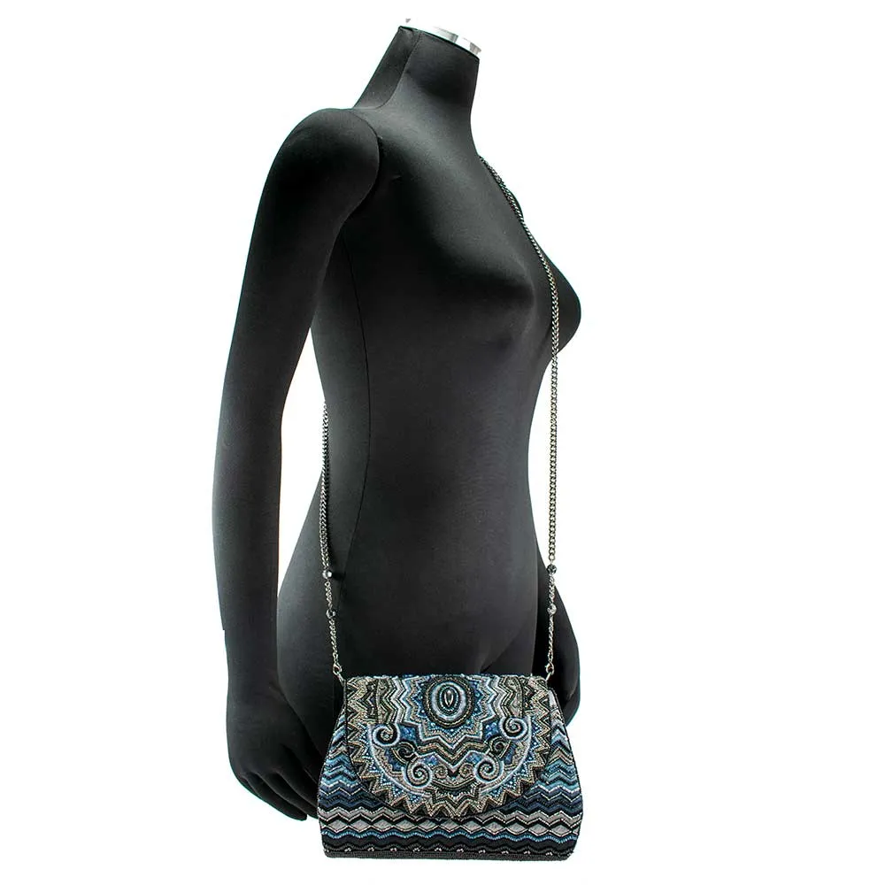 Mary Frances Blue Zone Multi Blue Zone Crossbody Handbag New