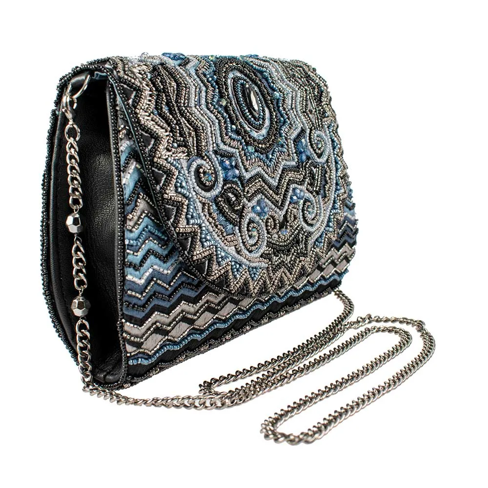 Mary Frances Blue Zone Multi Blue Zone Crossbody Handbag New