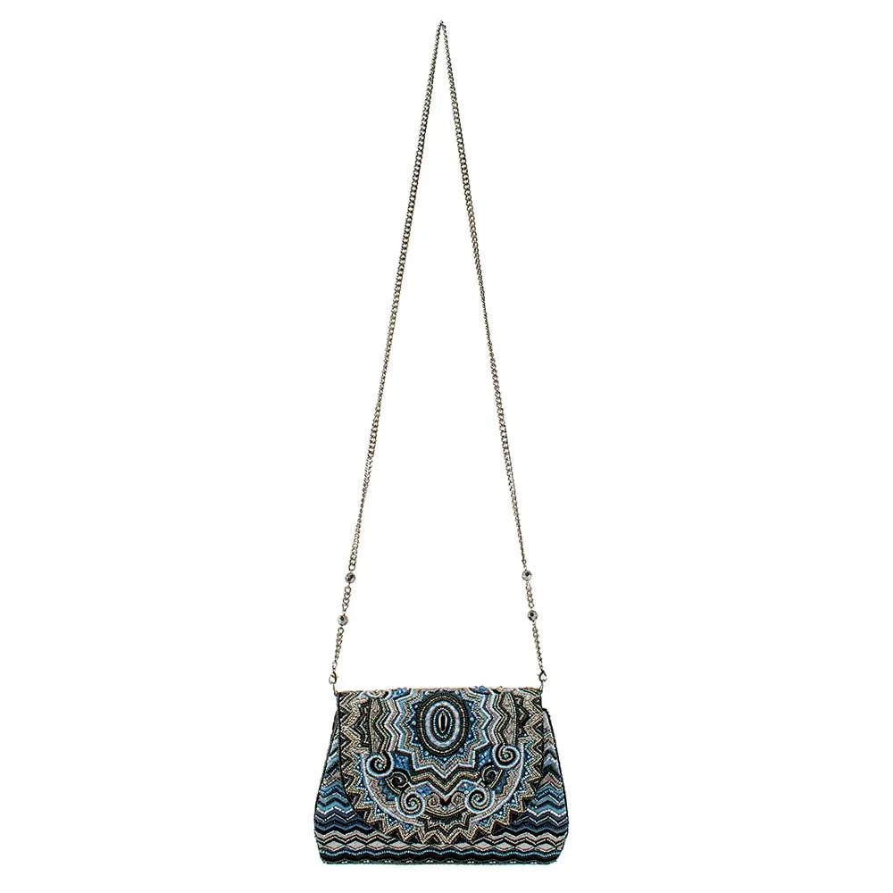 Mary Frances Blue Zone Multi Blue Zone Crossbody Handbag New