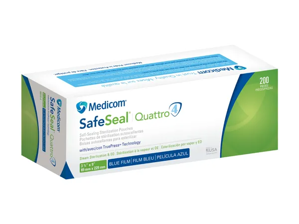 Medicom® SafeSeal® Quattro Self-Sealing Sterilization Pouches with TruePress™ Technology