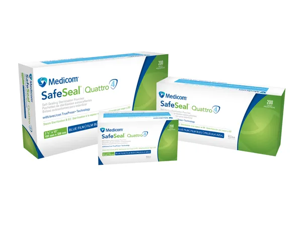 Medicom® SafeSeal® Quattro Self-Sealing Sterilization Pouches with TruePress™ Technology