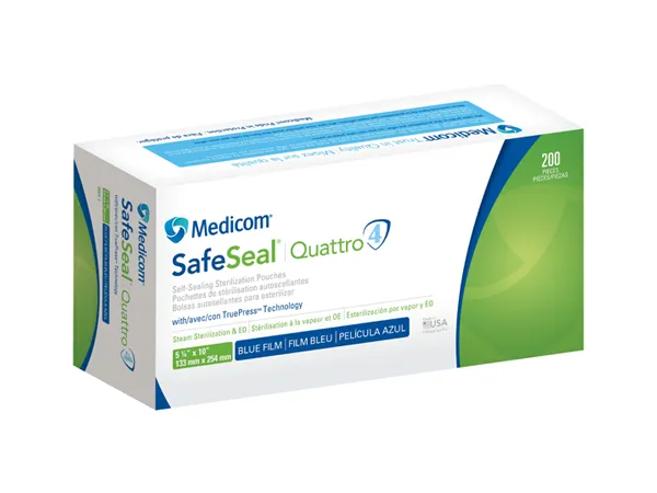 Medicom® SafeSeal® Quattro Self-Sealing Sterilization Pouches with TruePress™ Technology