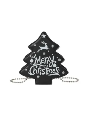 'Merry Christmas' Holiday Christmas Tree Shape Mini Crossbody Bag