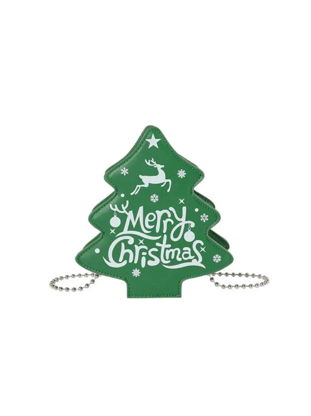 'Merry Christmas' Holiday Christmas Tree Shape Mini Crossbody Bag