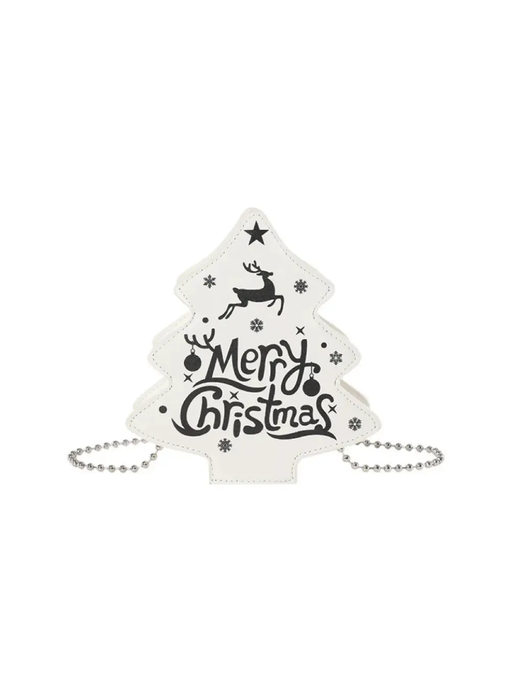 'Merry Christmas' Holiday Christmas Tree Shape Mini Crossbody Bag