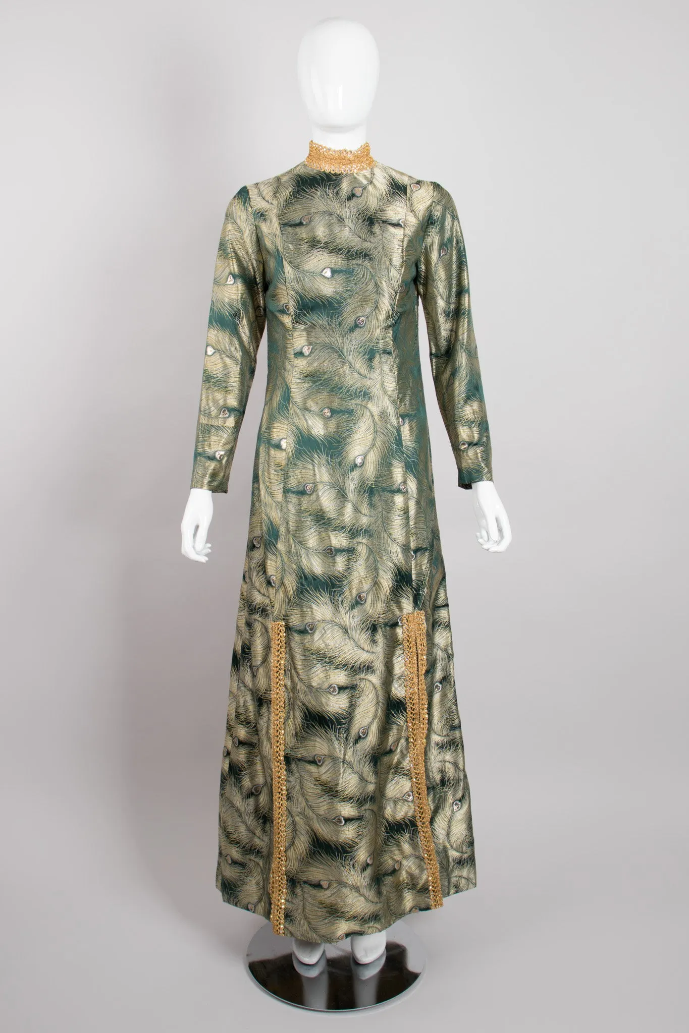 Metallic Brocade Peacock Dress