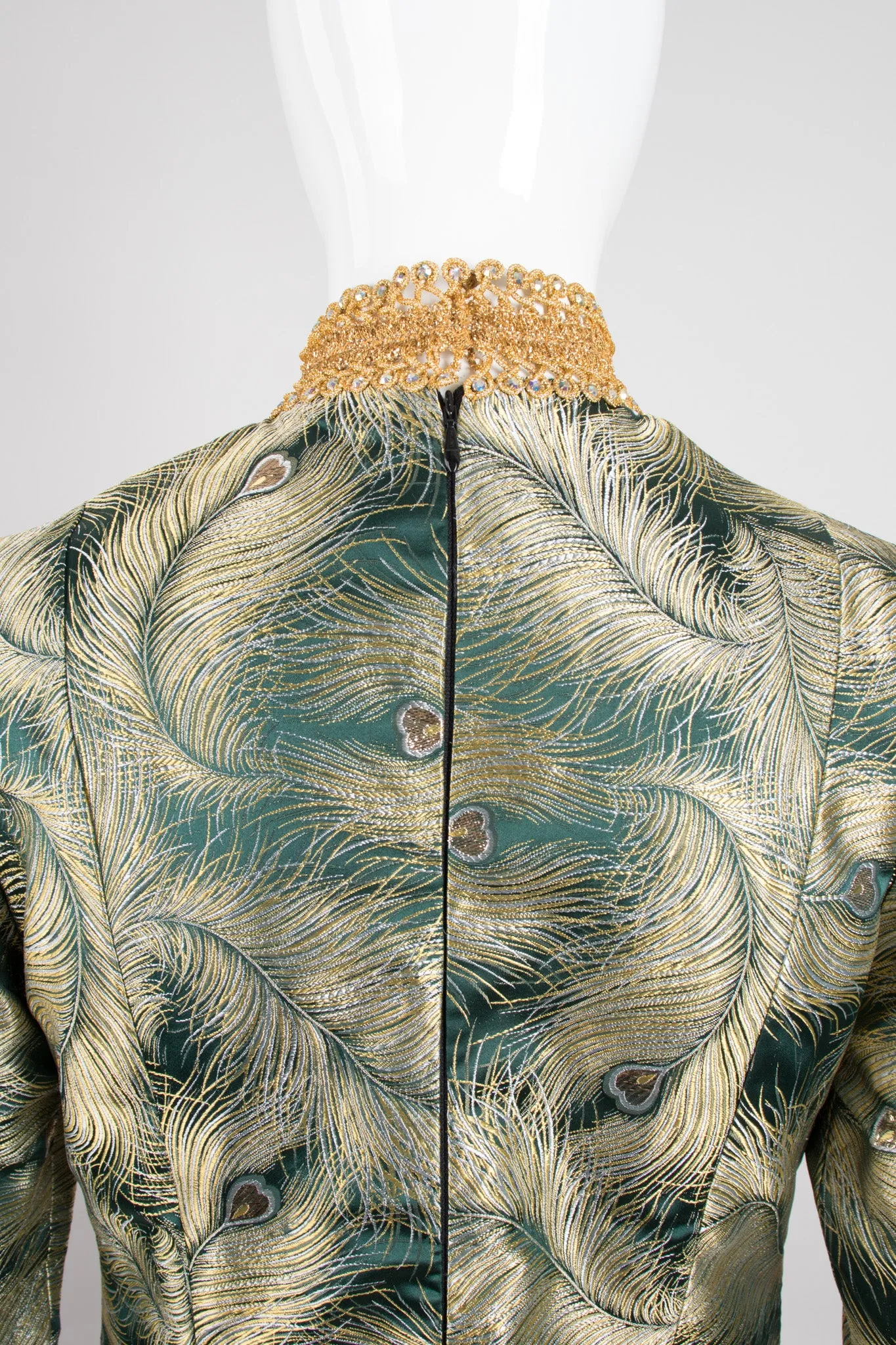 Metallic Brocade Peacock Dress