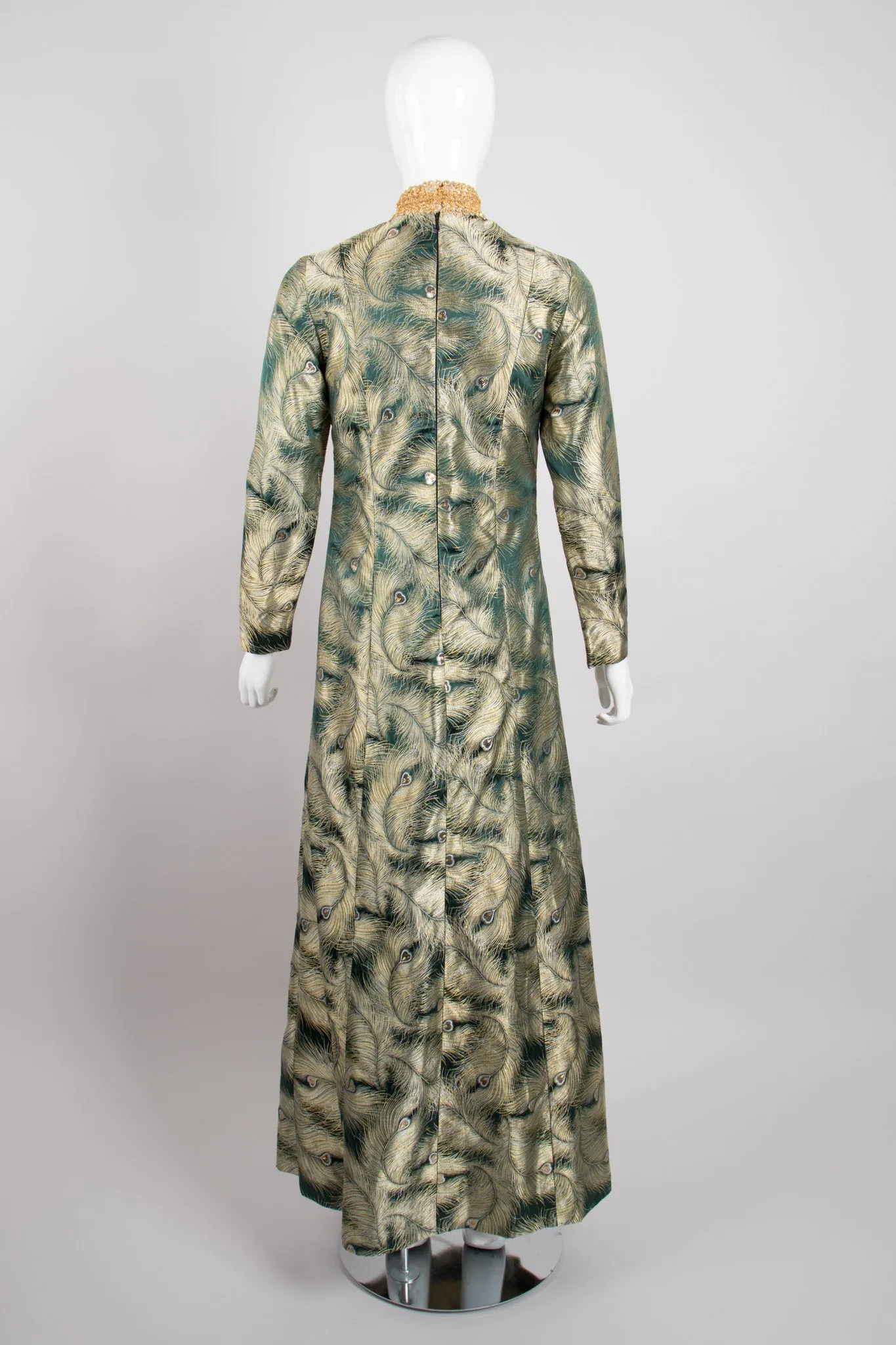 Metallic Brocade Peacock Dress