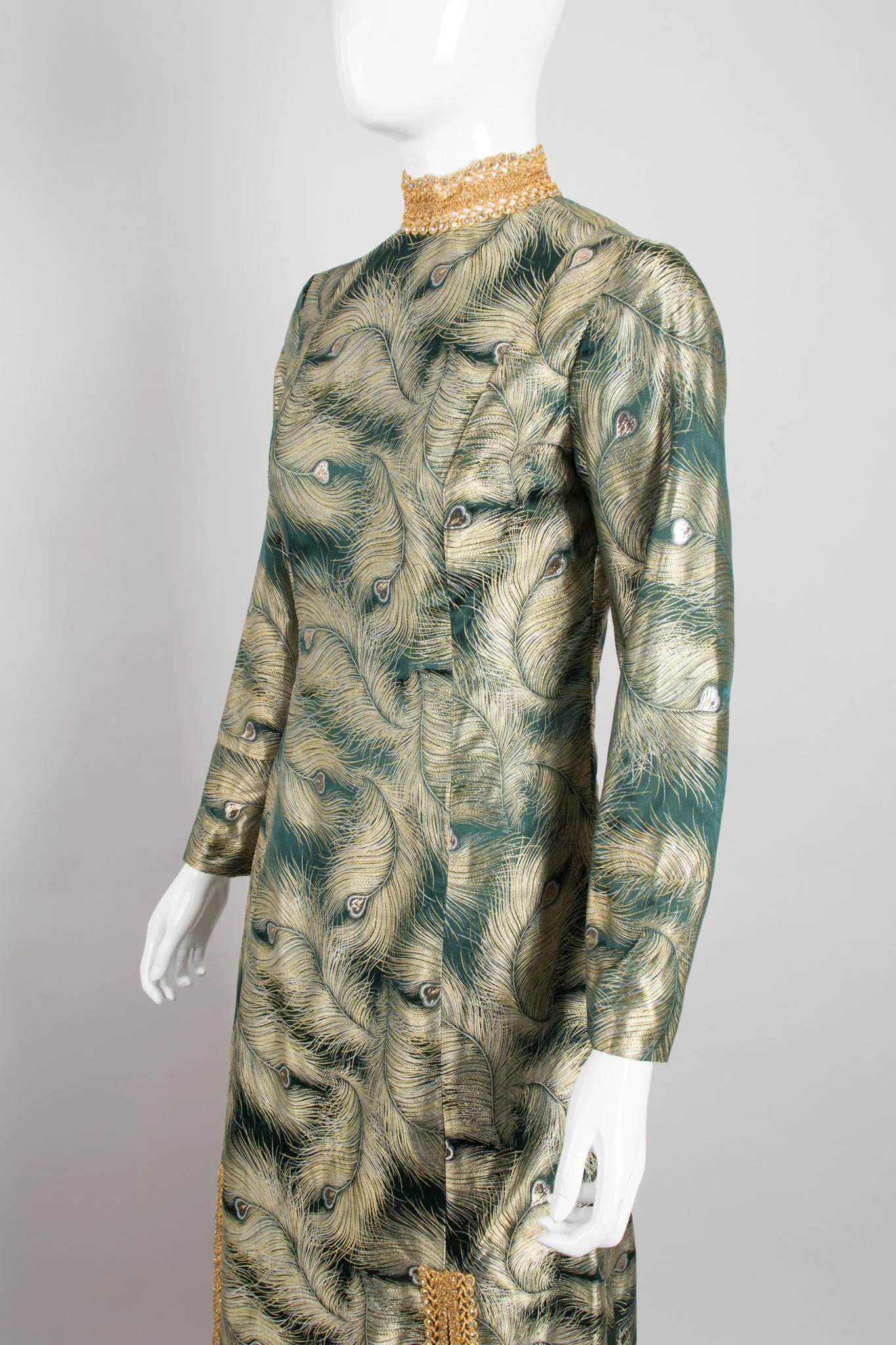 Metallic Brocade Peacock Dress