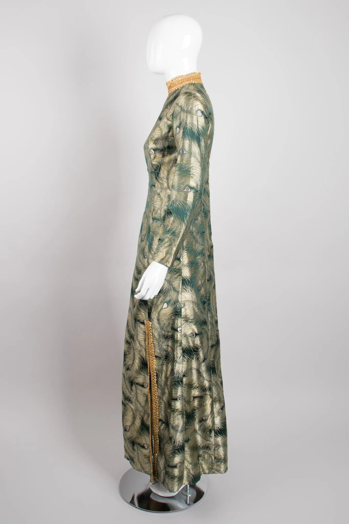 Metallic Brocade Peacock Dress
