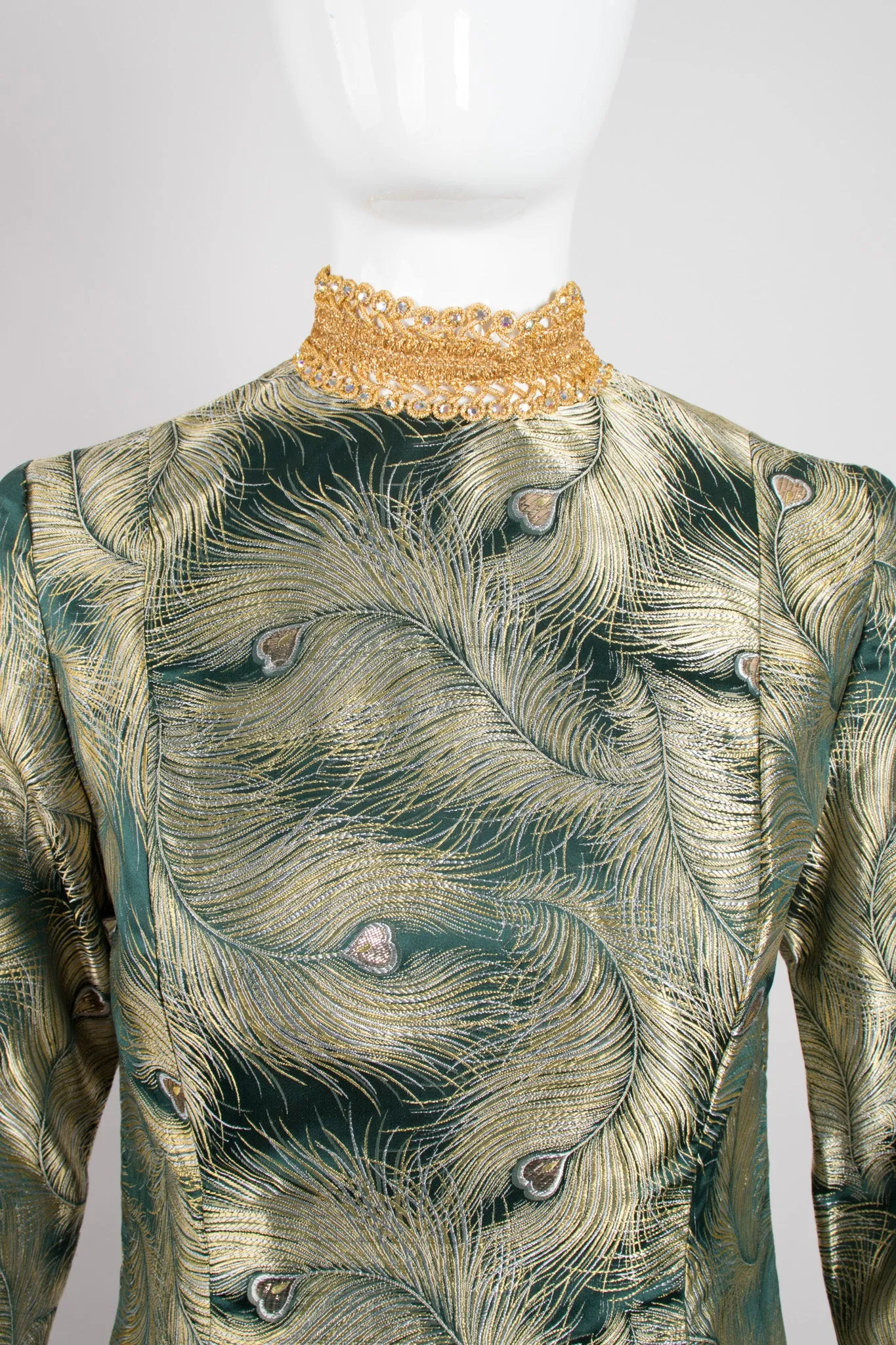 Metallic Brocade Peacock Dress