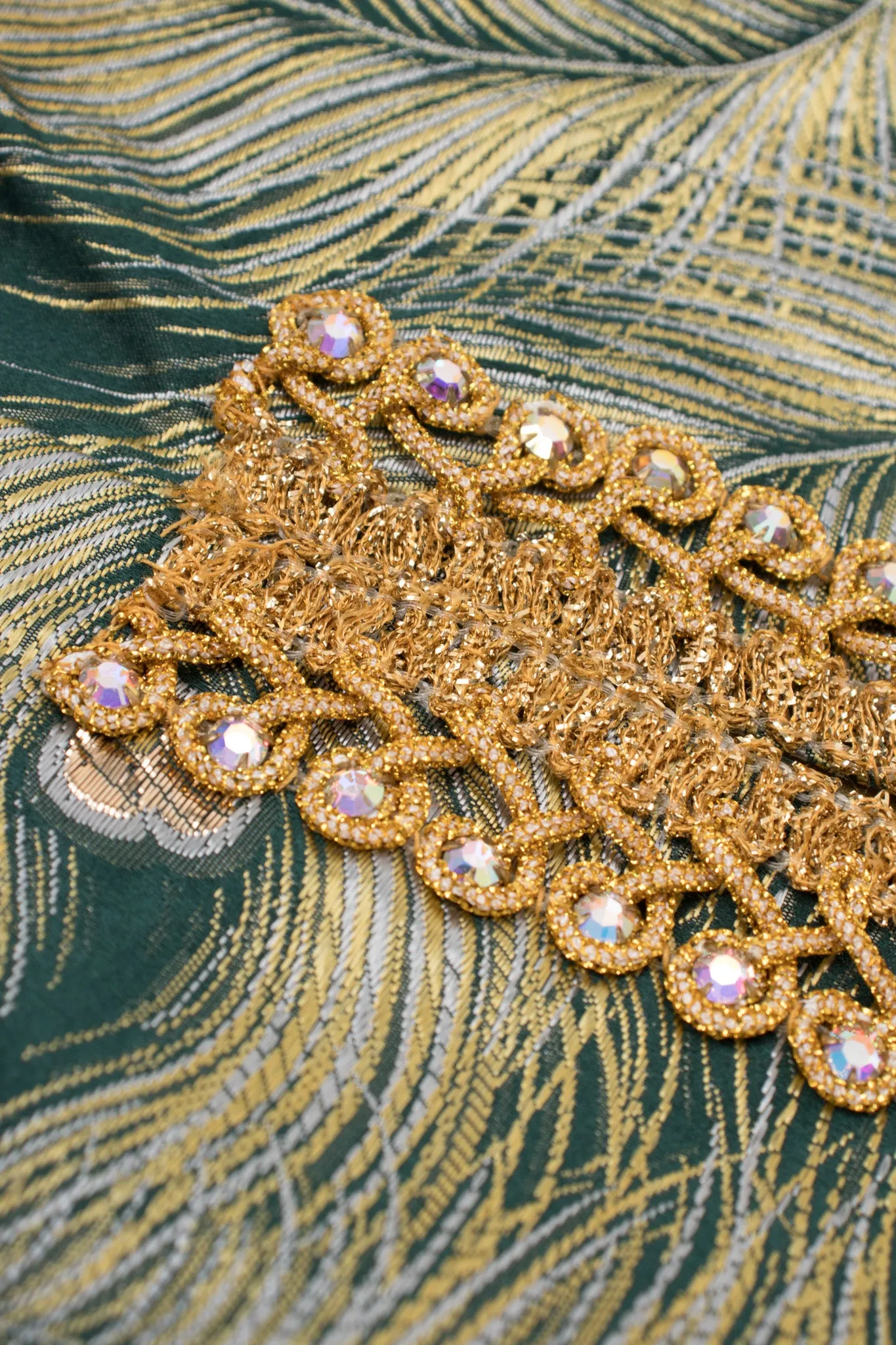 Metallic Brocade Peacock Dress