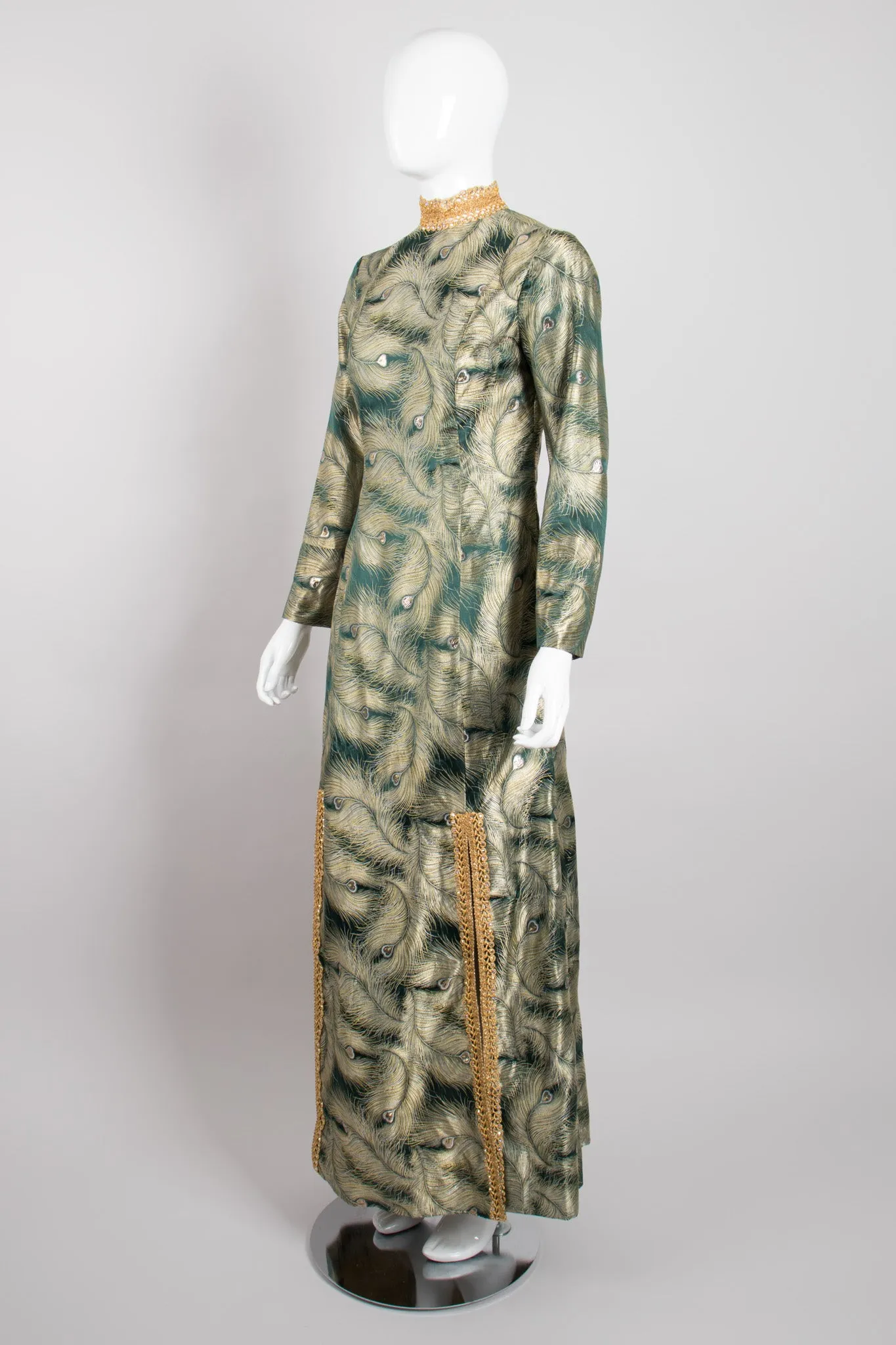 Metallic Brocade Peacock Dress