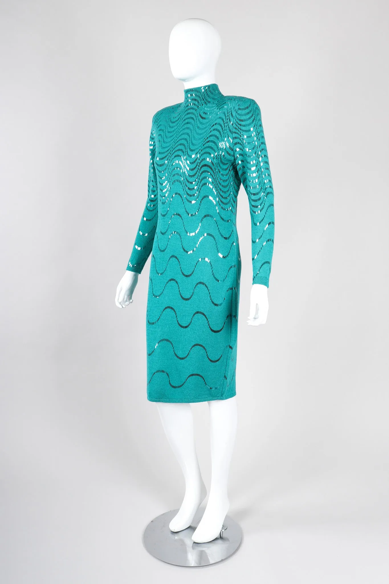Metallic Waves Knit Dress