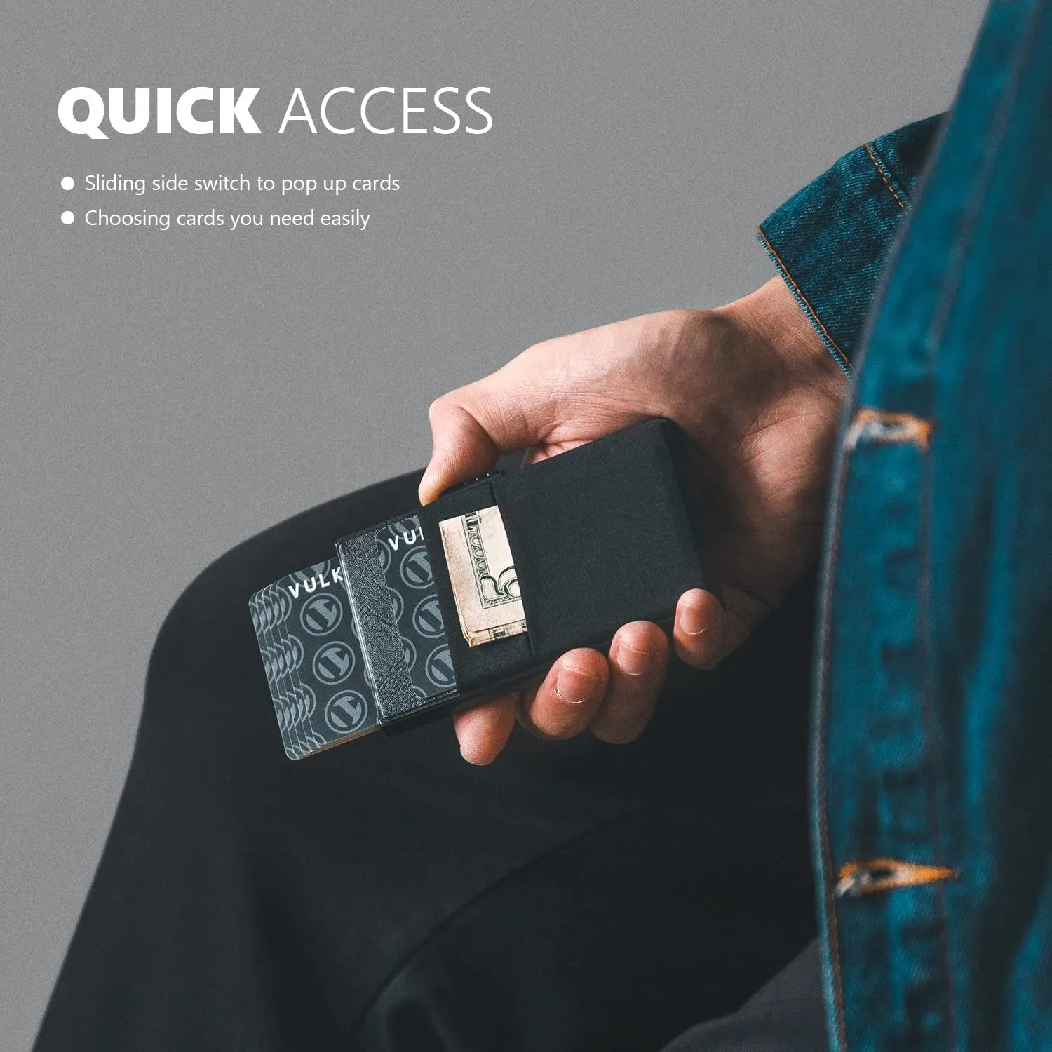 Minimalist Pop up Wallet, Slim Credit Card Holder with AirTag Pocket
