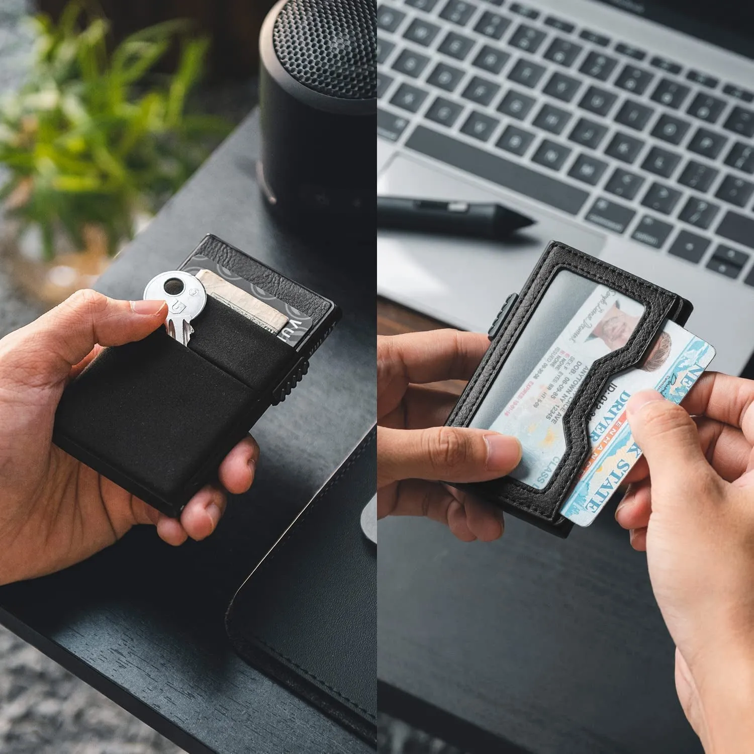 Minimalist Pop up Wallet, Slim Credit Card Holder with AirTag Pocket