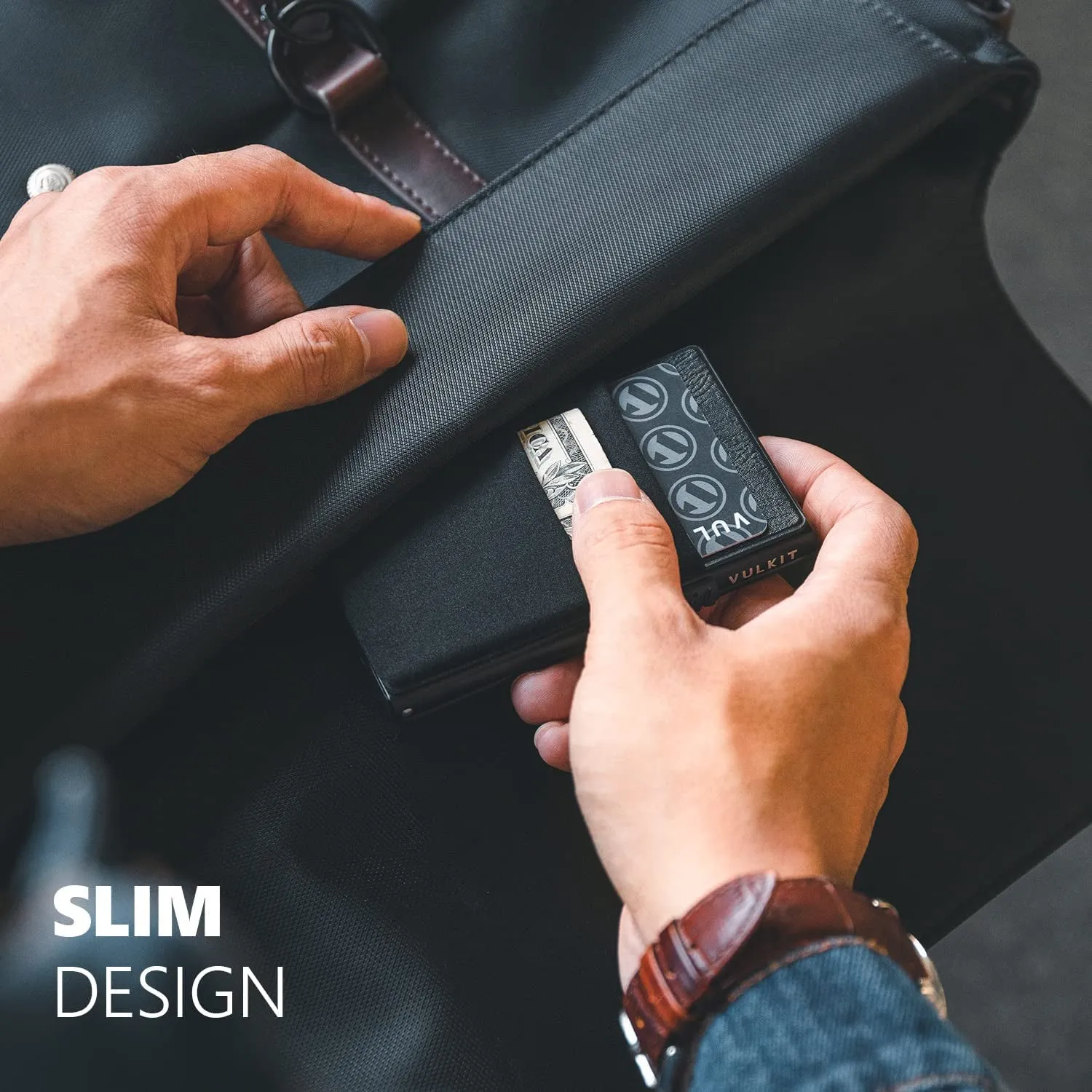 Minimalist Pop up Wallet, Slim Credit Card Holder with AirTag Pocket