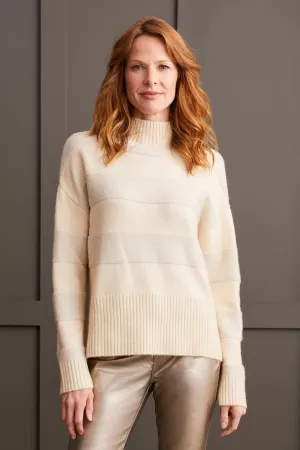 Moonstone Shiny Mock Neck Sweater