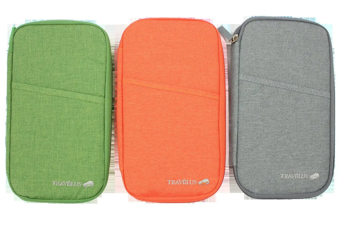 Multifunctional Travel Document Pouch With Zippered Closure