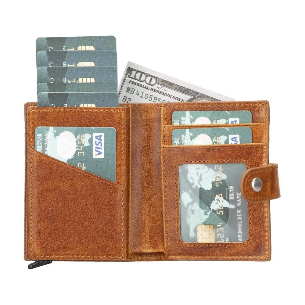 Palertag Zip Mechanical Genuine Leather Card Holder