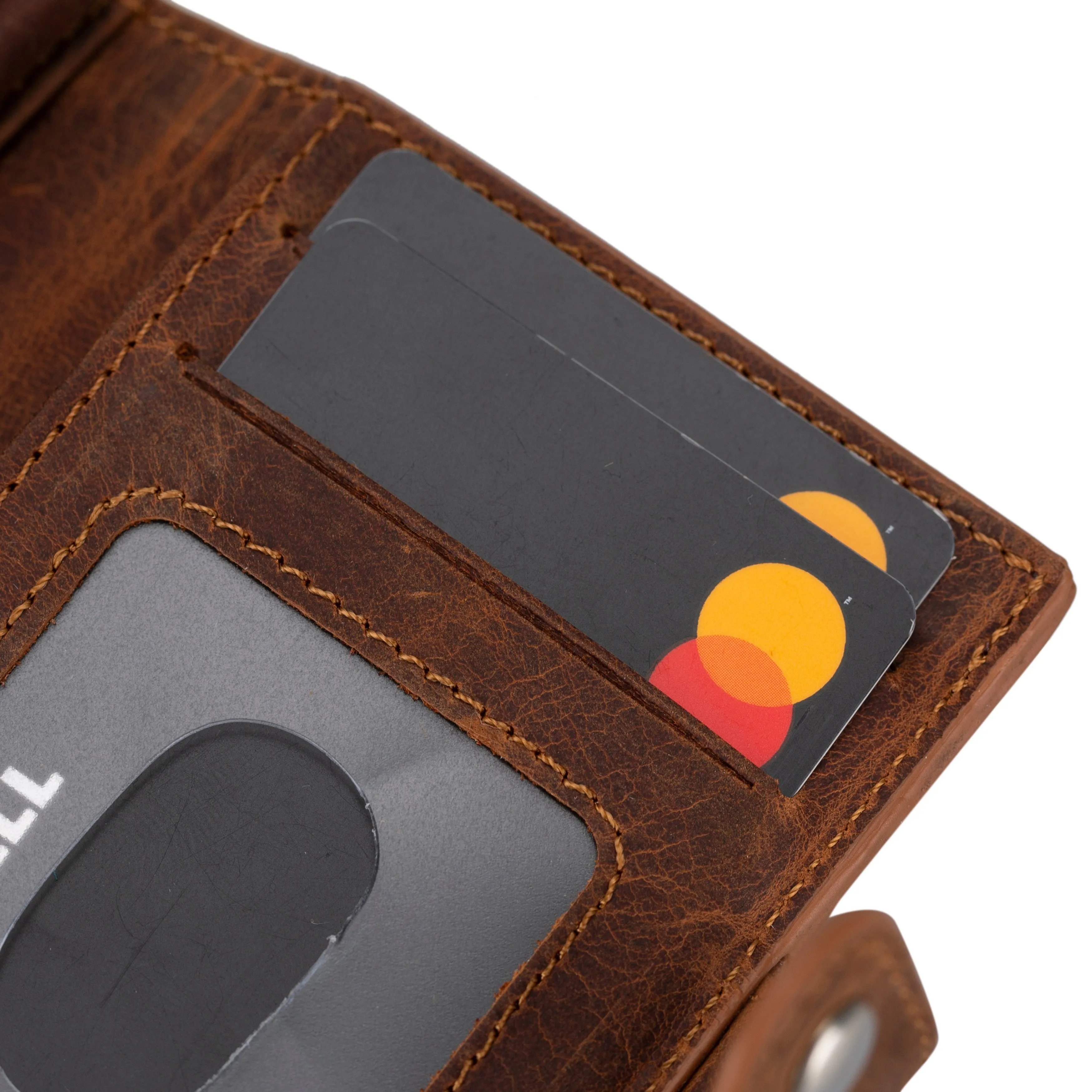 Palertag Zip Mechanical Genuine Leather Card Holder