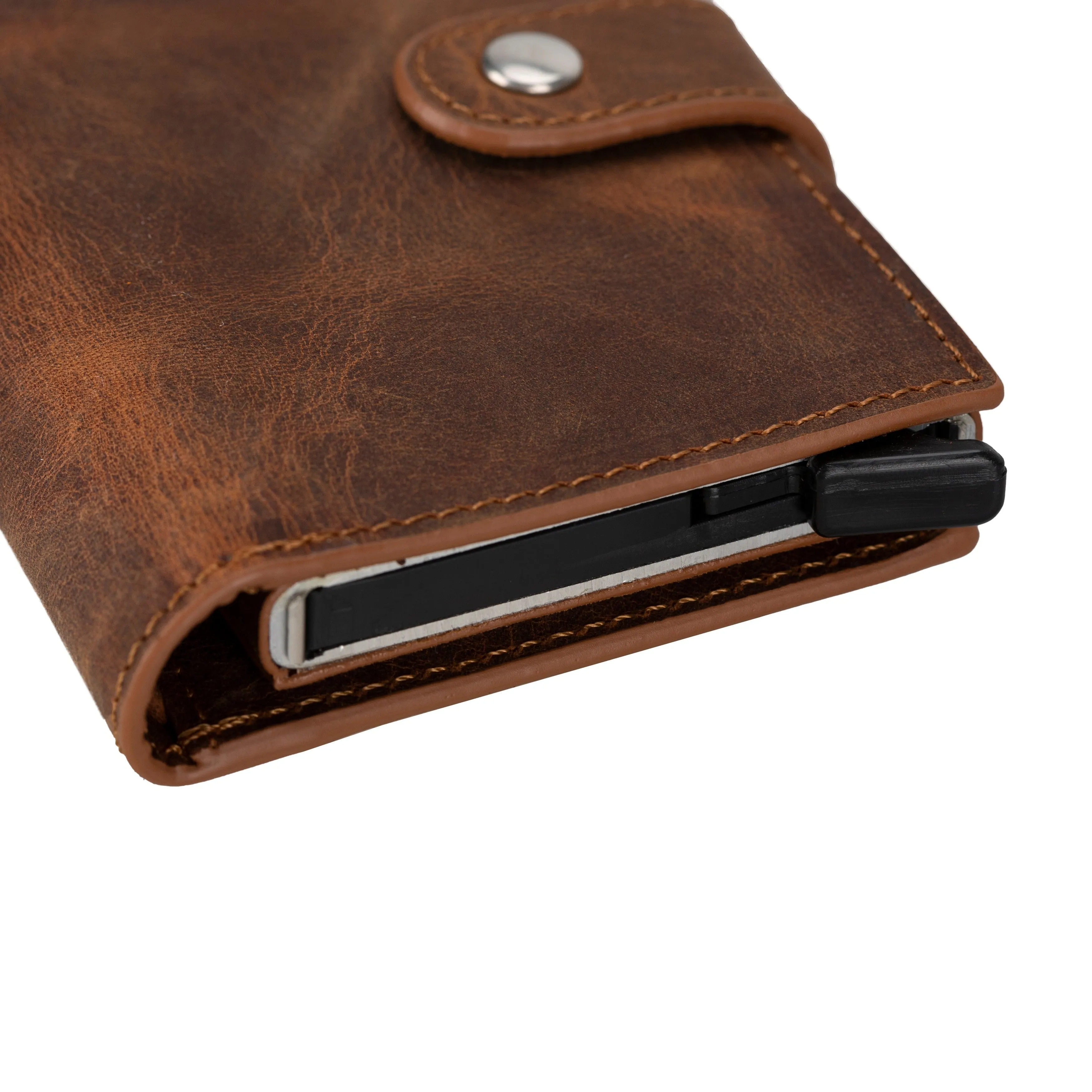 Palertag Zip Mechanical Genuine Leather Card Holder