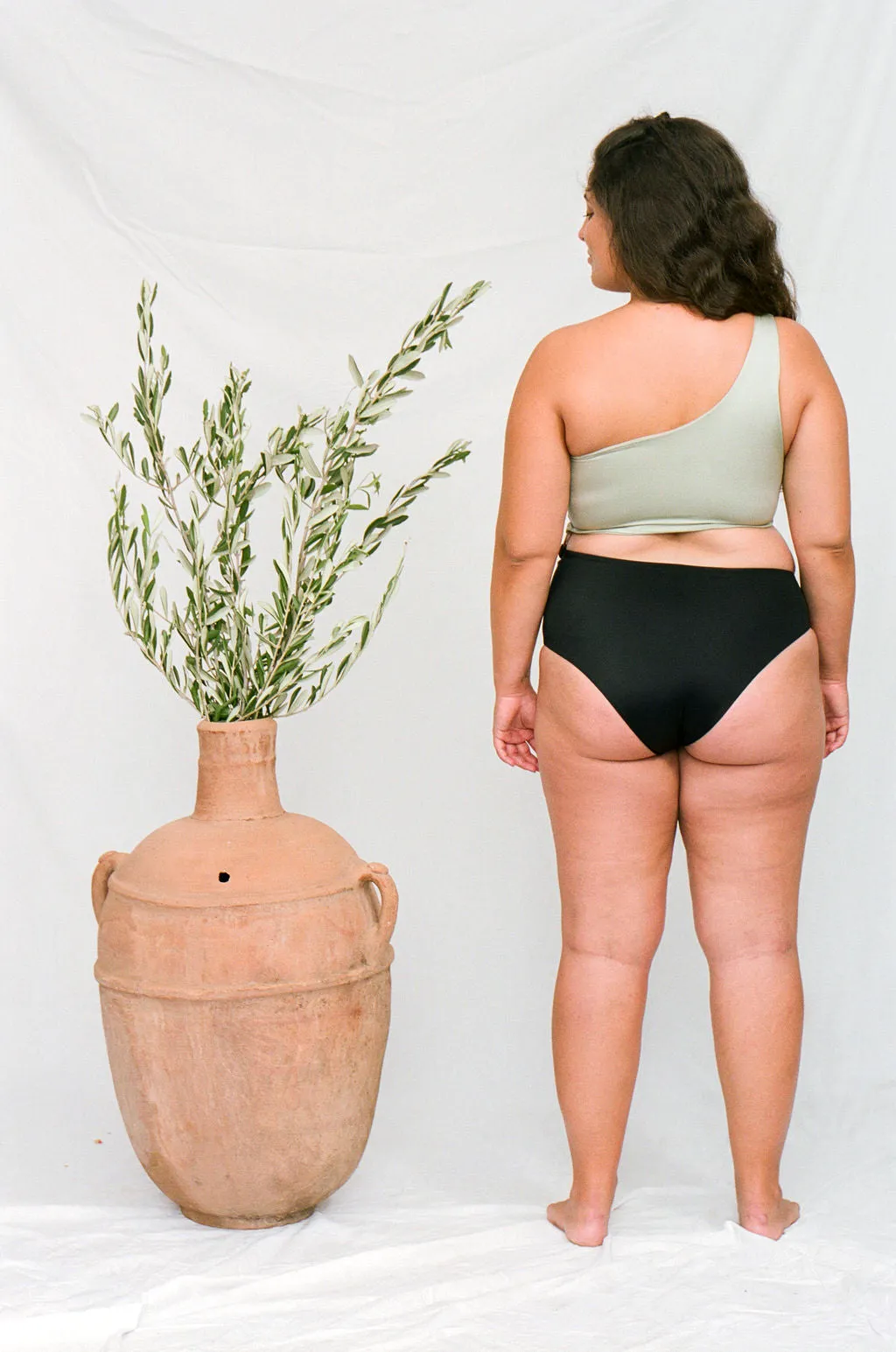 PAULA Trikini in Metallic Moss and Black
