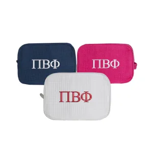 Pi Beta Phi Waffle Weave Cosmetic Bag