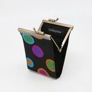 Polka Dots Card Holder w/ RFID, Card Case, Women's Wallet: Black