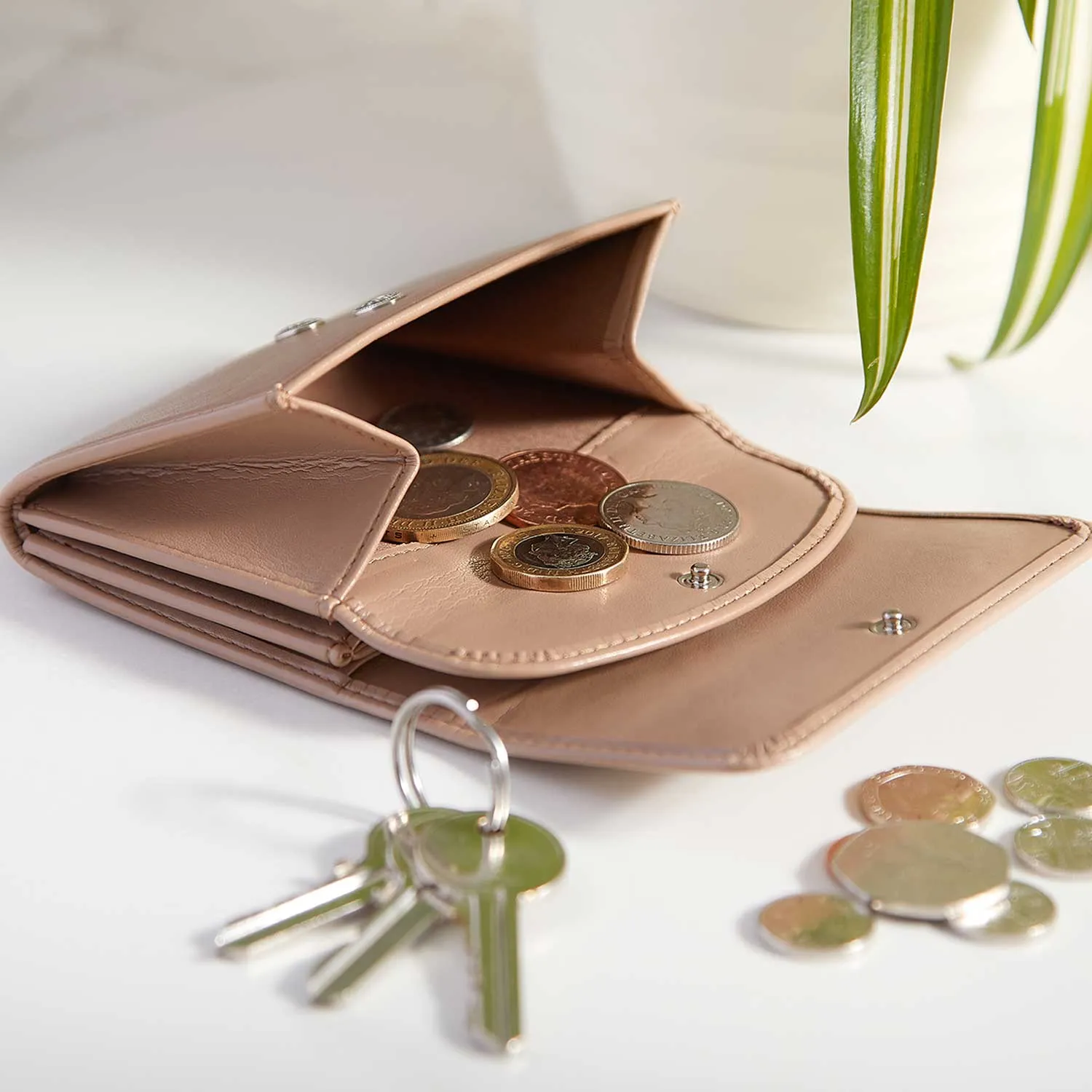 Portman Vegan Corn Leather Purse | Nude