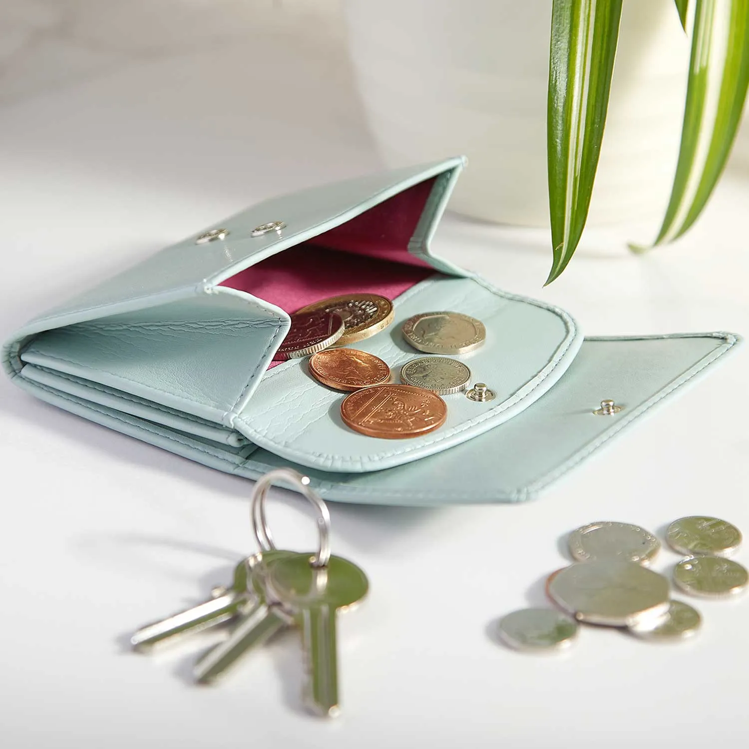 Portman Vegan Corn Leather Purse | Sea Glass