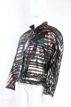 Quilted Metallic Lamé Stripe Jacket