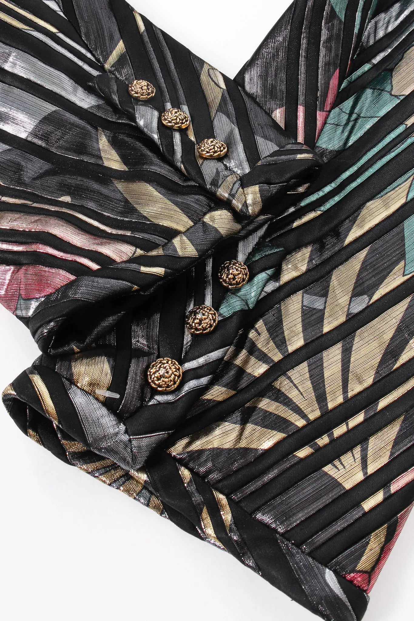 Quilted Metallic Lamé Stripe Jacket