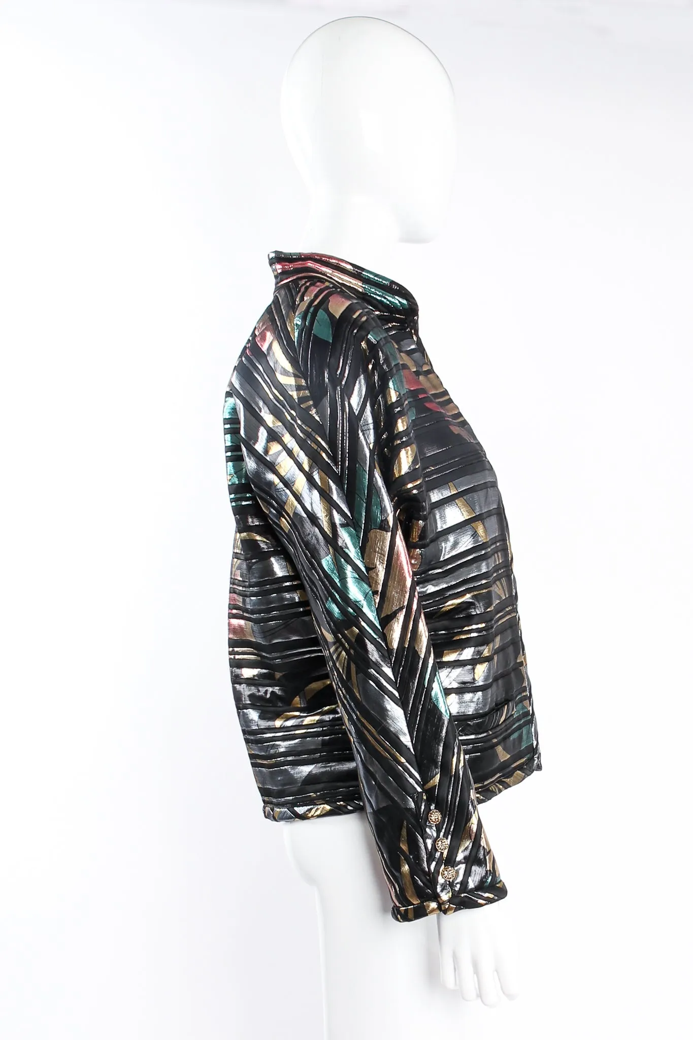 Quilted Metallic Lamé Stripe Jacket