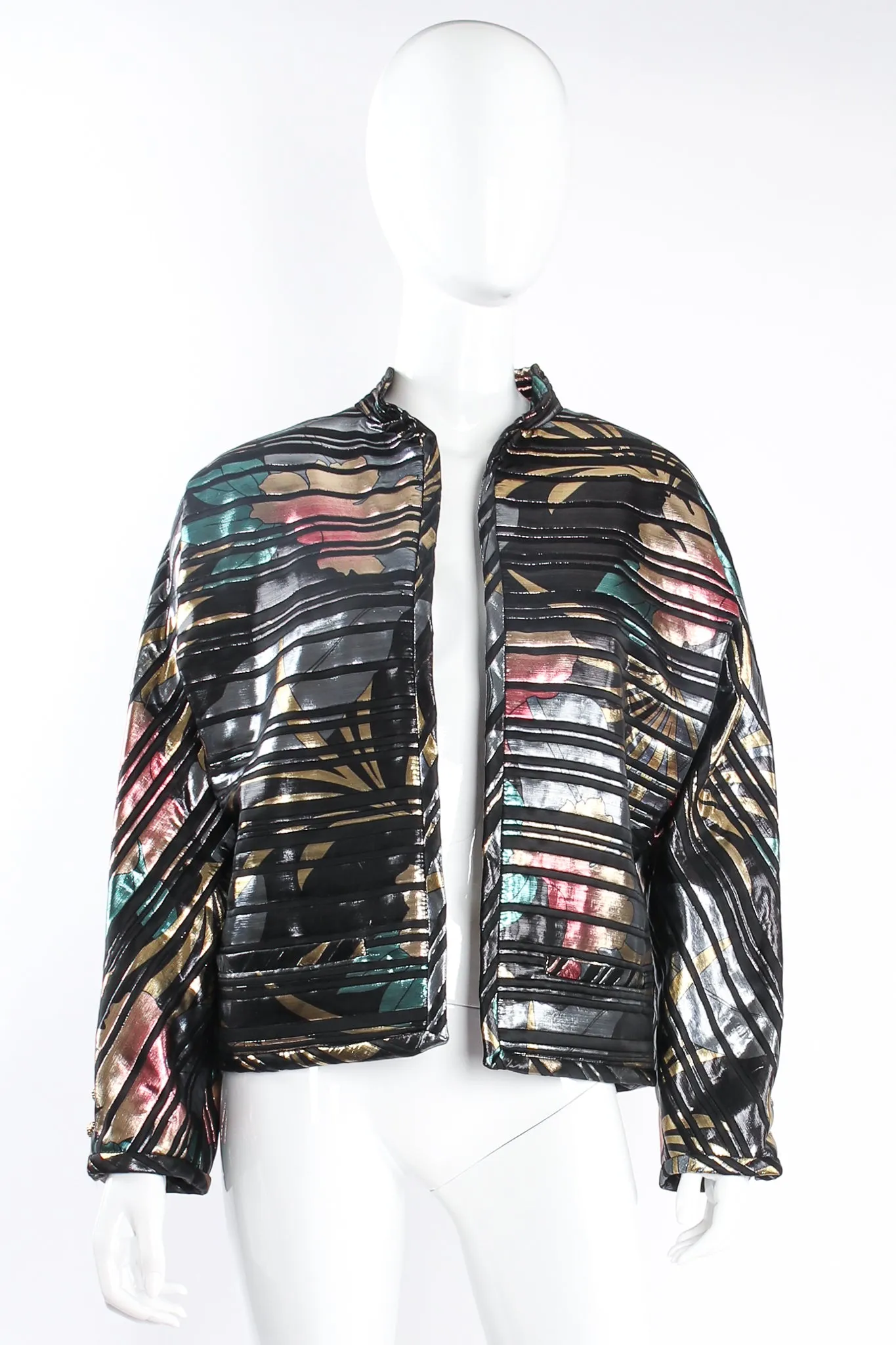 Quilted Metallic Lamé Stripe Jacket