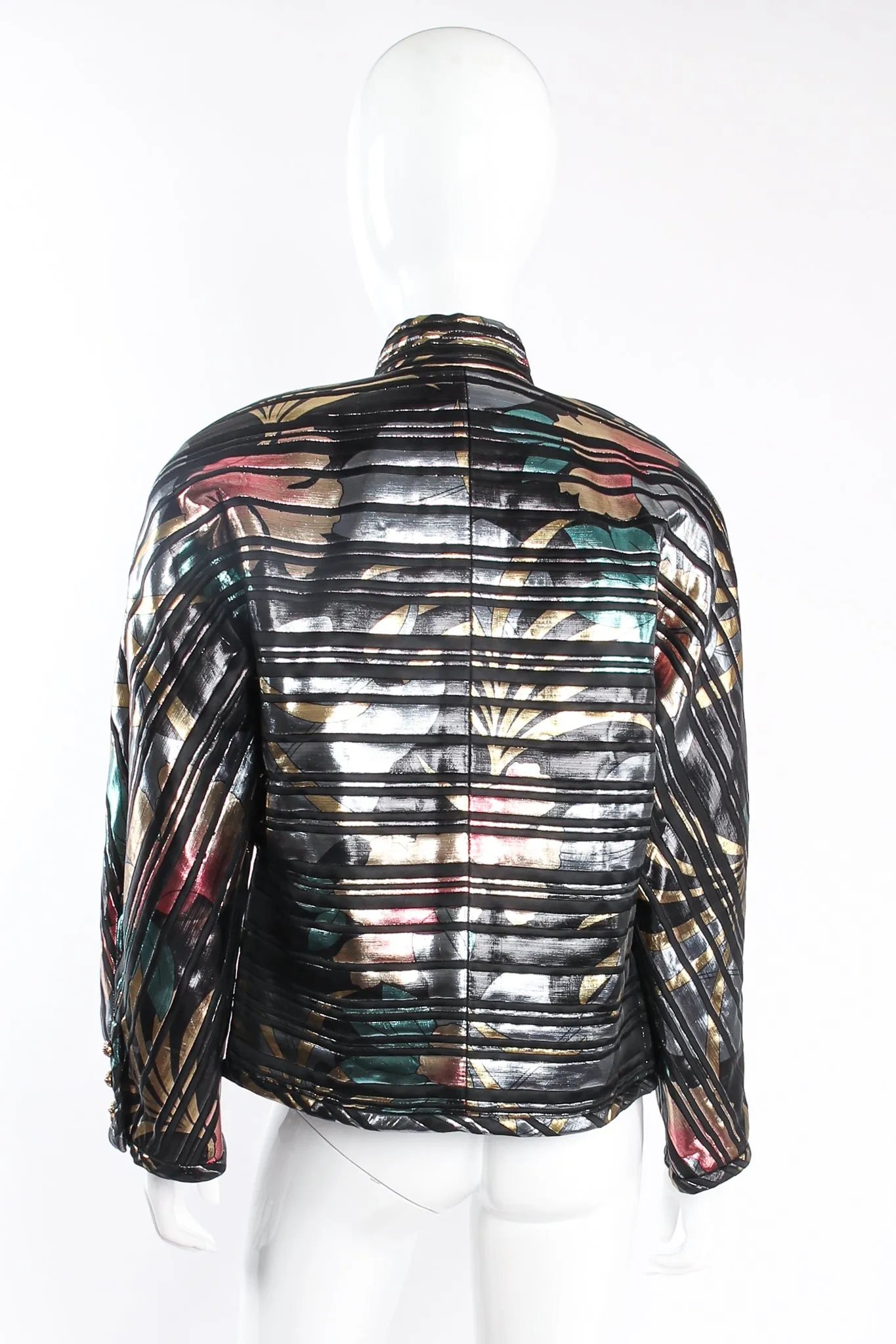 Quilted Metallic Lamé Stripe Jacket